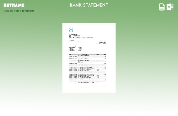 модерен стил Иран Банка Сепах банка извод шаблон ексел